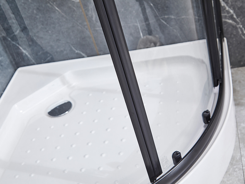 SE klizna staklena vrata za tuš kabinu, crni aluminijski profil SE klizna staklena vrata za tuš kabinu, crni aluminijski profil